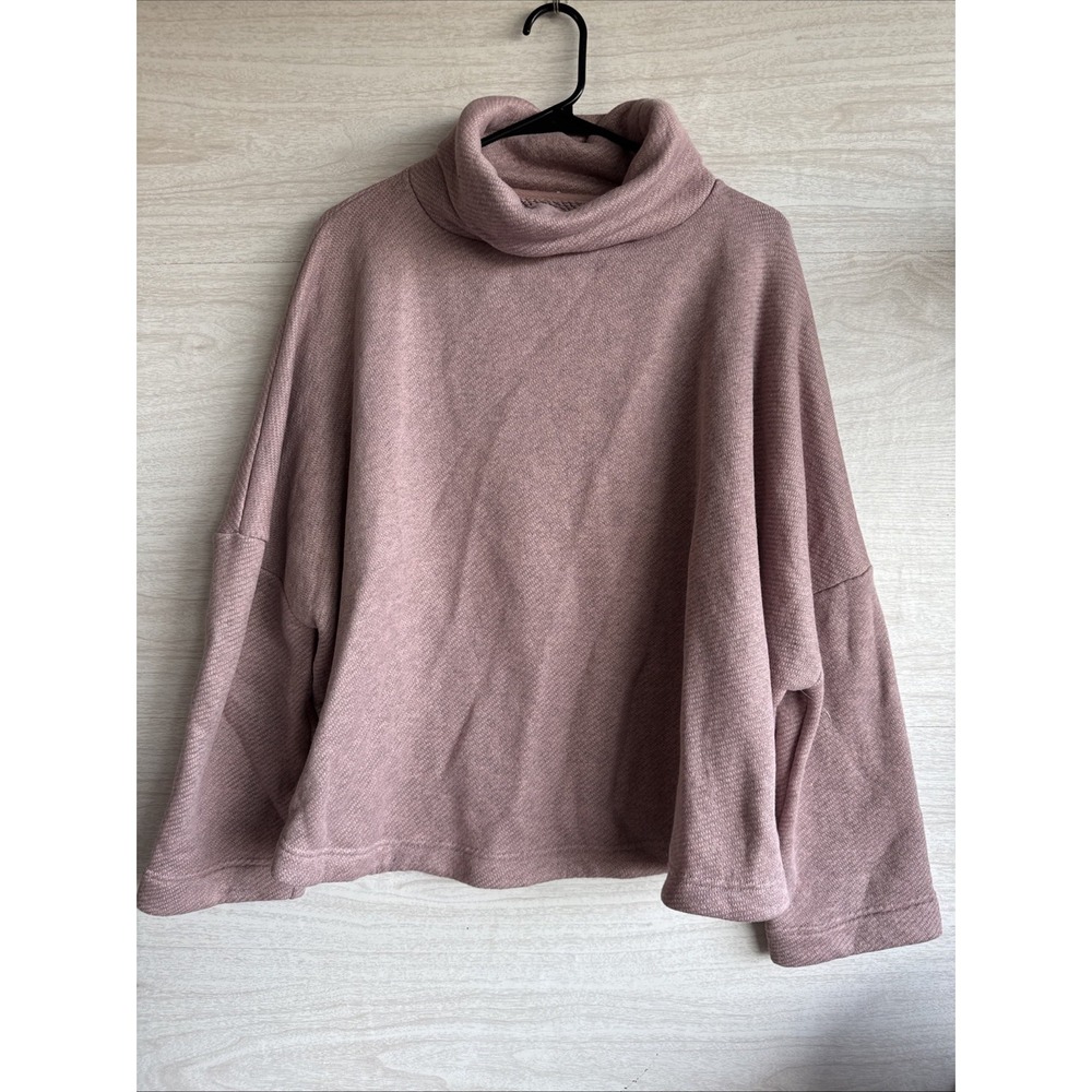 free est free people mauve oversized knit sweater Cowl Neck Small